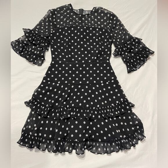 Keepsake Polka Dot Fit & Flare Ruffle
Mini Dress small - Picture 3 of 14